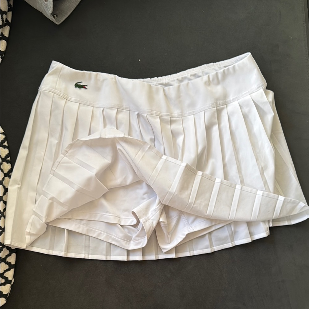 Lacoste White Skort with Pleated Ruffles